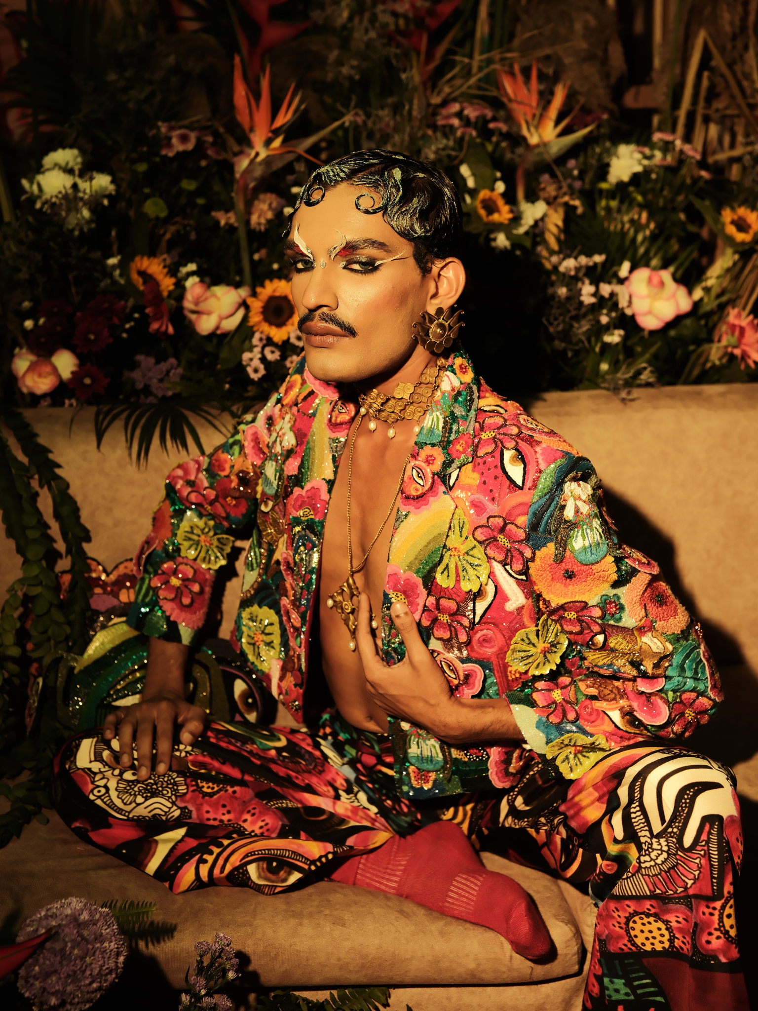 Untitled design (77) 3D FULLY EMBROIDERY CROPPED JACKET / ART WORK- SOL - Image 1